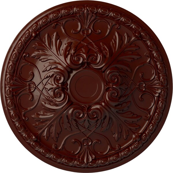 Ekena Millwork Tristan Ceiling Medallion (Fits Canopies up to 6 1/4"), 32 3/8"OD x 3 1/2"P, Brushed Mahogany CM32TNBMF - main